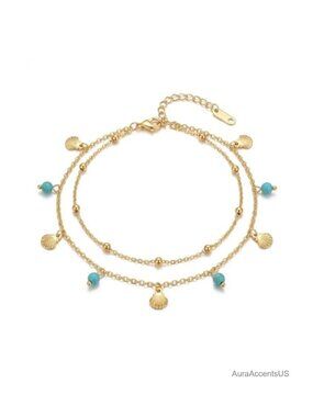Dainty Shell Pearl Charm Ankle Bracelet Adjustable Anklet Summer Beach Fashion